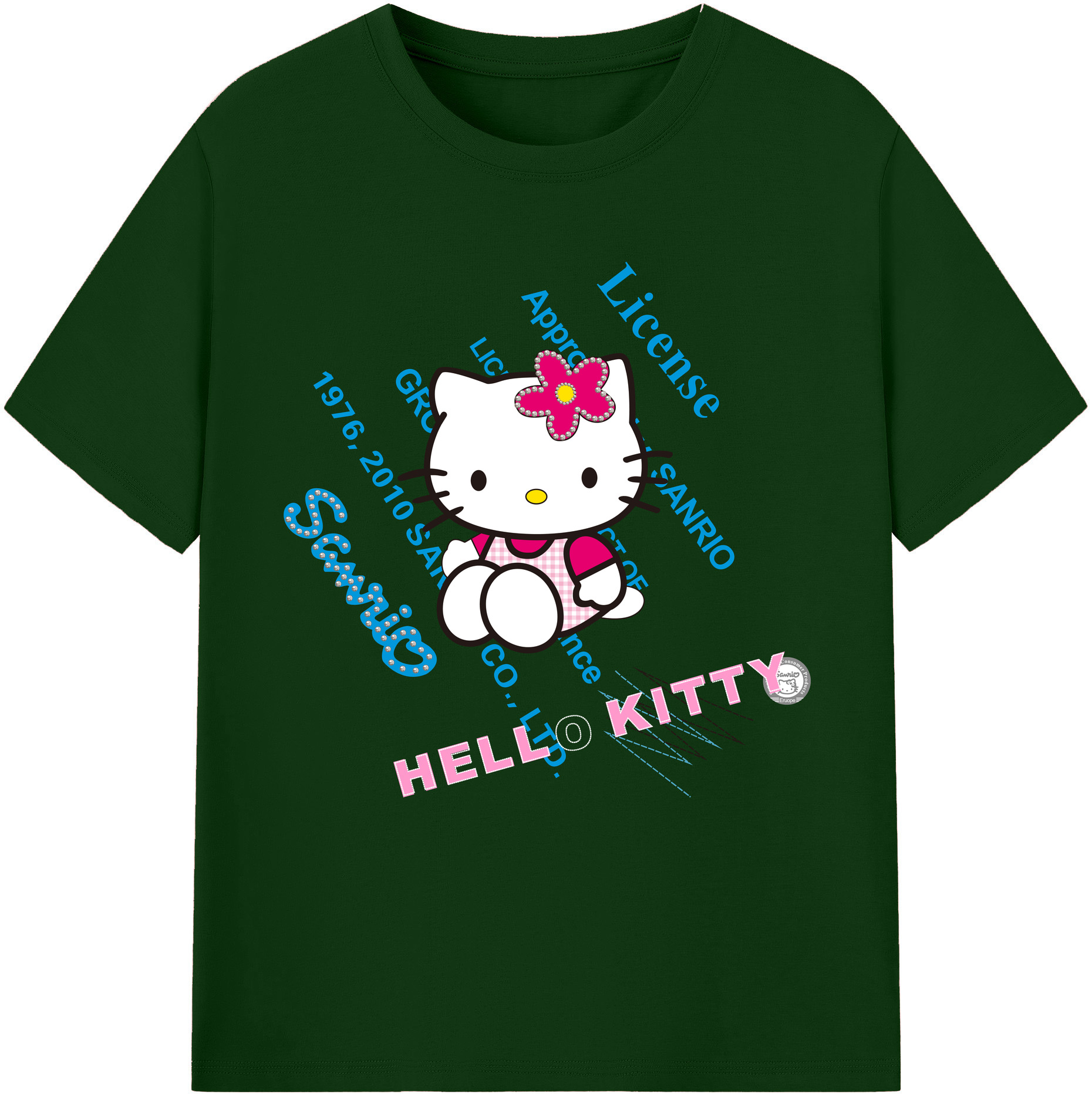 （画像用） Hello Kitty ハローキティ 綿100％半袖Tシャツ（フロントプリント）
